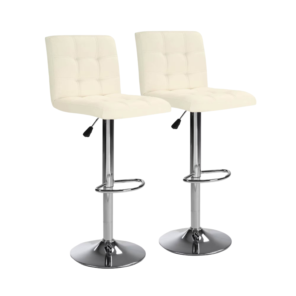 44.5 in Adjustable Height Bar Stool with PU Leather_4Dock